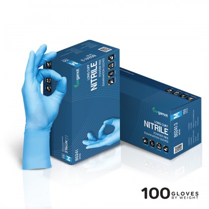 X2262 Long Cuff Nitrile Powder Free Examination Glove 100's