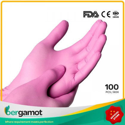 [Carton] X2238PK Pink Nitrile Powder Free Examination Gloves 10 Boxes