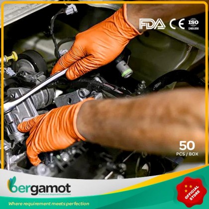 ASAP T-Grip Orange Nitrile Powder Free Mechanical Working Gloves (50's per box) ASAP T-Grip Orange Nitrile Powder Free Mechanical Working Gloves (50's per box)