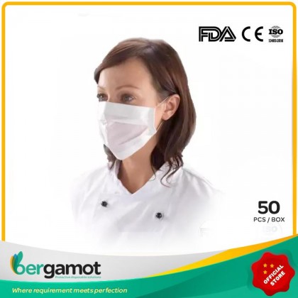 Bergamot 2 Ply Non-woven Disposable Face Mask Earloop 50's (White) Bergamot 2 Ply Non-woven Disposable Face Mask Earloop 50's (White)